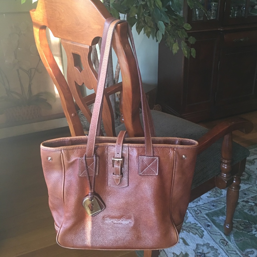 Dooney & Bourke Leather Tote Bag In Cognac